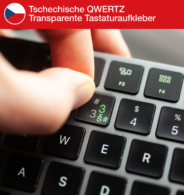 Tschechische QWERTZ Transparente Tastaturaufkleber