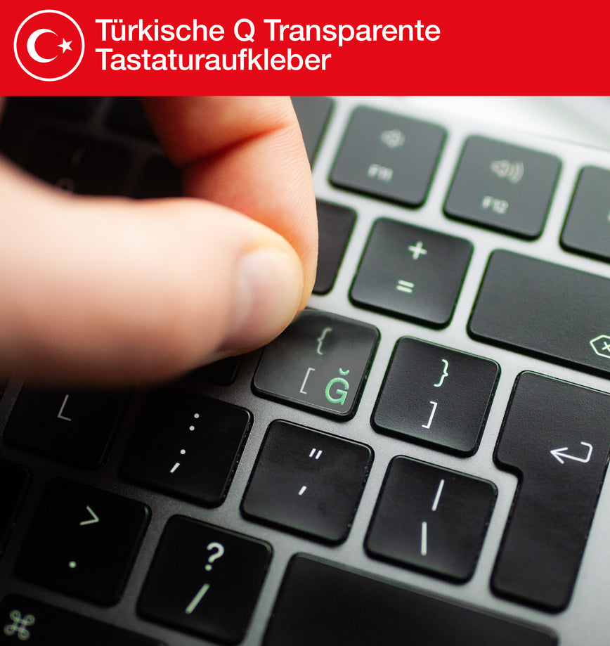 Turkish Key Signature Türkische Q Transparente Tastaturaufkleber • Keyshorts