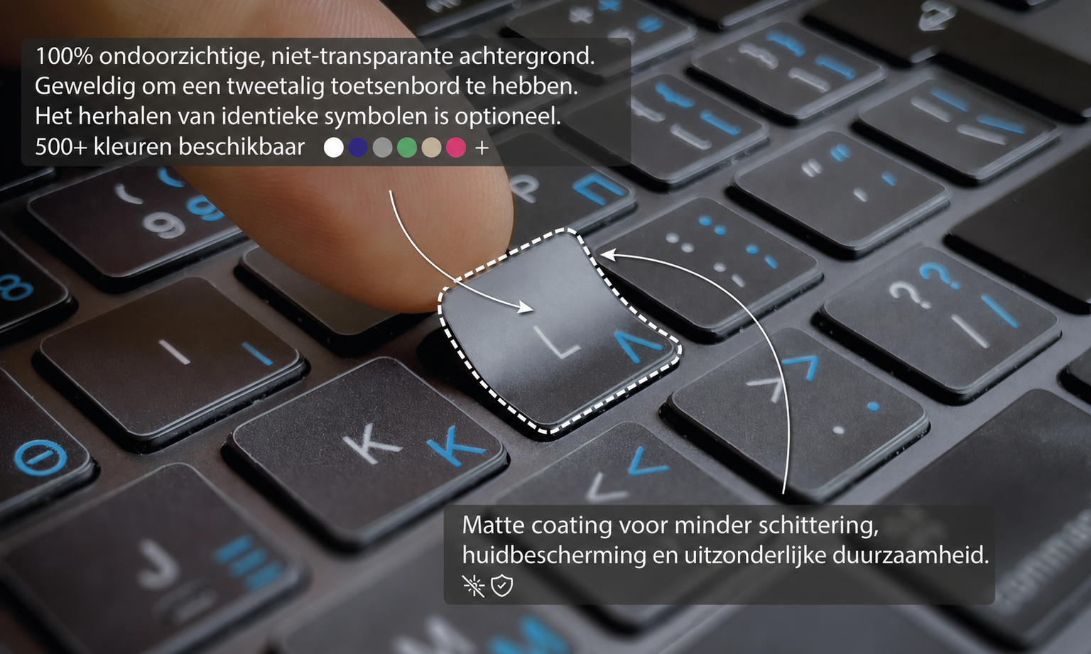 Franse (Nieuw AZERTY) Tweetalige Toetsenbordstickers 3