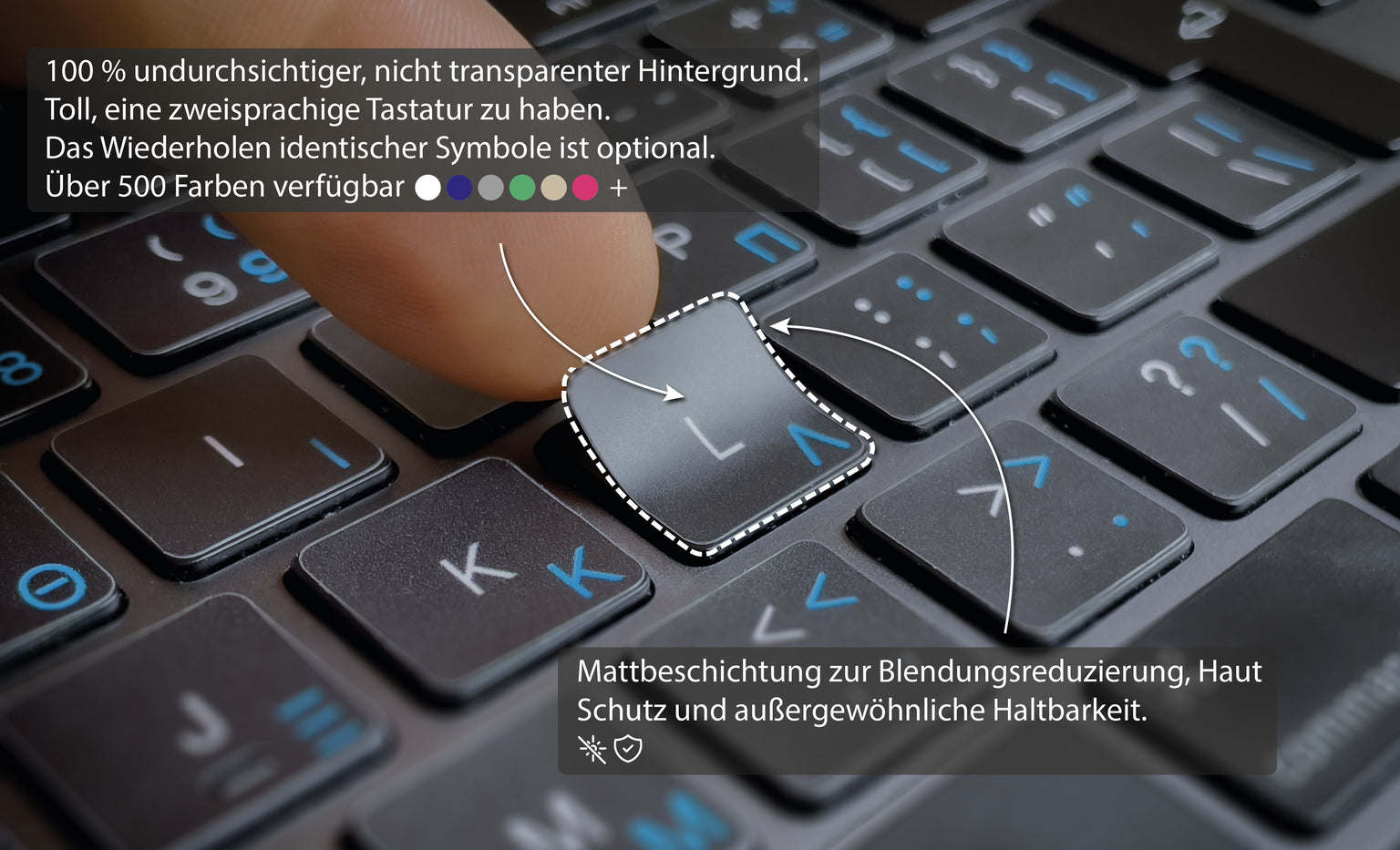 Zweisprachige Tastaturaufkleber Detail